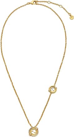 Fendi Ever Round necklace - women - Brass/glass - One Size - Gold
