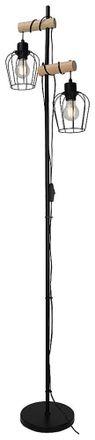 Rabalux Fabian, Indoor Metal-wood Floor Lamp, E27 2x Max 40w, Matt B