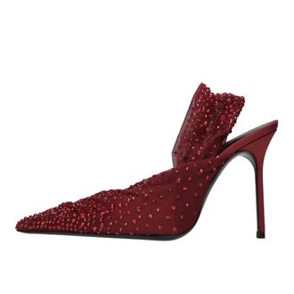 Gedebe Gedebe, Schoenen, Dames, Rood, 38 EU, Leer, Slingback Pumps