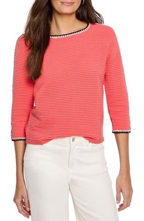 Nic+Zoe Ottoman Stitch Sweater in Guava at Nordstrom Rack, Size Large