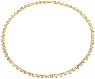 Crislu 18K & Silver Cz Infinity Necklace