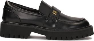 Kazar Zwarte graanleren halfschoenen. Dit product valt groot uit. - Dames - Loafers - Zwart - 36 1/2 EU - Leer - Schoenen