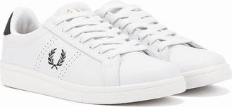 Fred Perry Mens Fred Perry B721 Leather Mens White/Navy Trainers - Size: 8