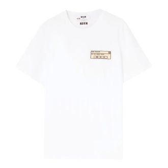 Msgm T-Shirts, male, White, Size: M T-Shirt