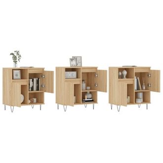 Berkfield Home Sideboards 3 pcs Sonoma Oak Engineered Wood in Light Tan