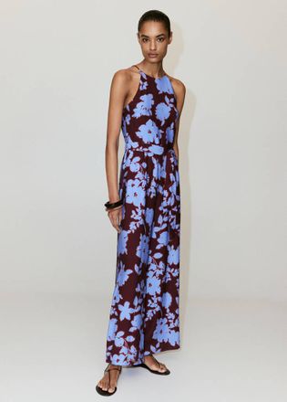 Mango Tuta stampa floreale cintura blu - Donna - S - MANGO