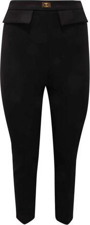 Elisabetta Franchi Pa-077-51E2 Slim Broeken - Dames - Slim Fit Broeken - Zwart - S - Polyester - Broeken