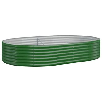 vidaXL Jardinera Arriate Acero Galvanizado Verde 214x140x36 Cm Vidaxl