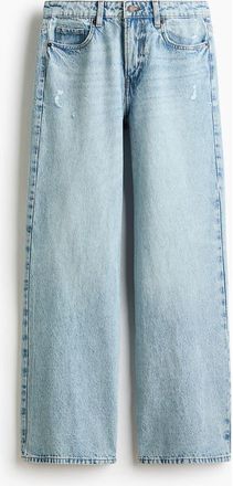 H&M Wide-leg Regular Waist Jeans in Light Denim Blue at Nordstrom, Size 10
