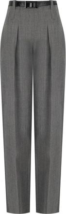 Elisabetta Franchi PANTALONE CON CINTURA GRIGIO MELANGE ELISABETTA FRANCHI