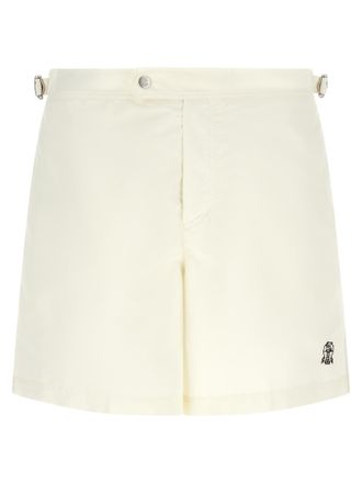 Brunello Cucinelli Beige Polyester Swim Mens Shorts