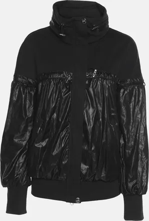 Love Moschino Black Jersey Nylon Hoodie Jacket