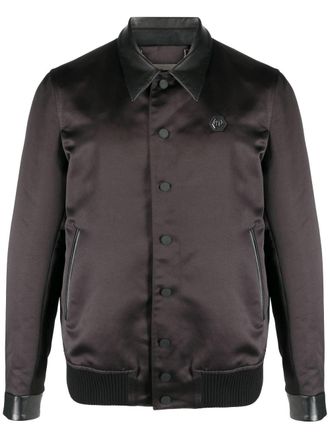Philipp Plein Bomberjack met satijnen afwerking - Zwart