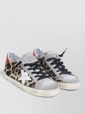 Golden Goose superstar sneakers contrast heel leopard star