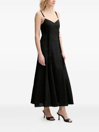 Twin-Set lacing maxi dress - women - Lyocell/TENCEL Lyocell (LENZING) - 42 - Black