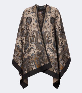 Etro Paisley jacquard wool-blend shawl