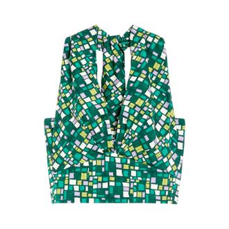 Max Mara Tops, Dames, Groen, S, Katoen, Multi Colour Top