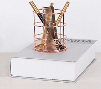 OEM Elegante Portal&aacute;pices De Malla Met&aacute;lica Color Oro Rosa, Organizador De Escritorio Que Ahorra Espacio, Adecuado Para El Hogar Y La Oficina