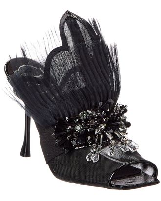 Roger Vivier Grande Mesh & Patent Sandal