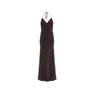 Matteau Maxi Dresses, female, Brown, Size: XL Low Back Halter Dress