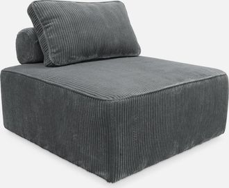 Sweeek Sweeek - M&oacute;dulo Para Sof&aacute; Modular De Pana, 1 Plaza, Lao, Gris, 90x90x40 Cm