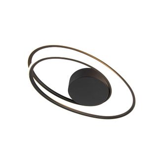 QAZQA Lampada da soffitto rowan - Design - Alluminio,Acciaio - Nero - Ovale (non sostituibile) led Max. 1 x 40 Watt - Qazqa