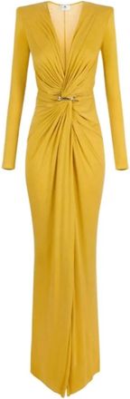 Elisabetta Franchi Red Carpet Jurk - Dames - Avondkleed - Geel - XL - Kleedjes