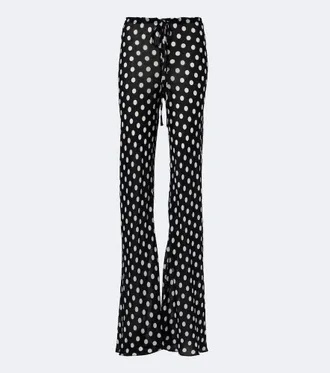 Alexandra Miro Pantalones flared Scarlett con lunares