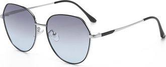 Generic Fashion Polarized Round Frame Women Shopping Photo Sunglasses Men Sports Vacation Party Sun Glasses(Blue)