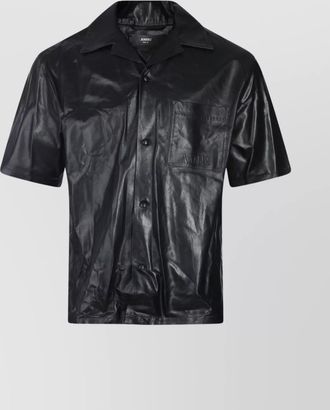 Amiri short sleeve leather jacket with chest pocket