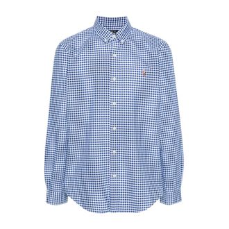 Polo Ralph Lauren Geruit Geborduurd Overhemd - Heren - Casual Overhemden - Blauw - 2XL - Katoen - Overhemden