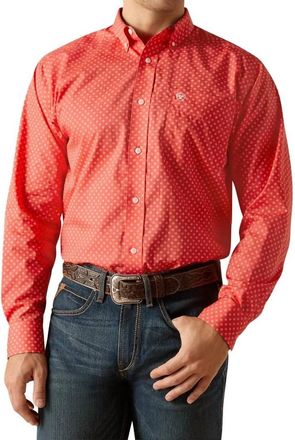 Ariat Wrinkle Free Wilkie Classic Fit Shirt In Cayenne