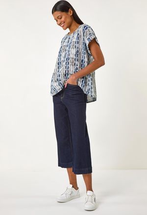 Roman All Over Circle Print Top