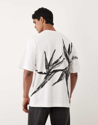 HUGO BOSS HUGO Red - Dariso - T-shirt oversize bianca-Bianco