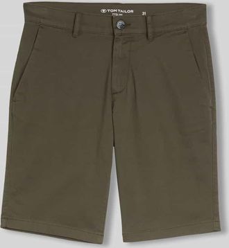 Tom Tailor Slim Fit Chinoshorts aus reiner Baumwolle in Oliv, Gr&ouml;&szlig;e 30