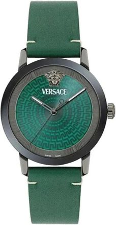 Versace Horloge - Heren - Horloges - Groen - ONE Size - Leer - Accessoires