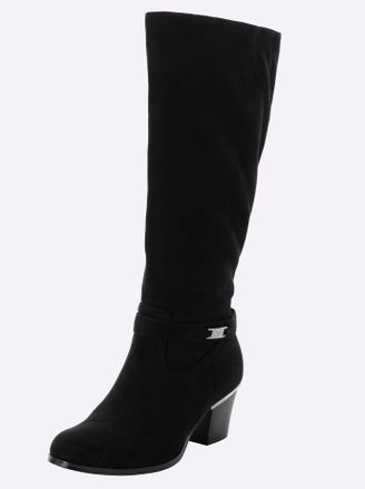 Sheego Weitschaftstiefel SHEEGO, Damen, Gr. 37, XXL-Schaft, schwarz, Lederimitat, Schuhe Weitschaftstiefel