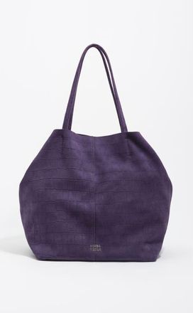 Bimba & Lola Large Split Leather Shopper Bag in Purple at Nordstrom