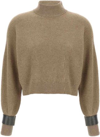 Brunello Cucinelli Monile Crop Cuff Sweater