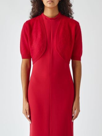 Twinset Cropped Short-Sleeved Cardigan in Wool and Cashmere Blend
