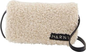 Marni Quilted Synthetic Crossbody Bag White