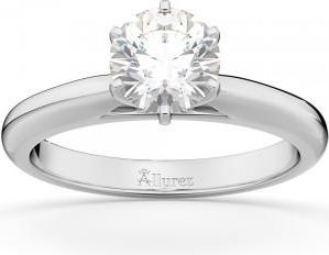 Allurez Six-Prong Platinum Solitaire Engagement Ring Setting