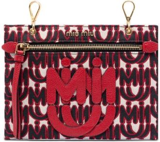 Miu Miu Pre-owned Monogram Jacquard Pouch - - Pre-owned - Donna - Multicolore - ONE SIZE