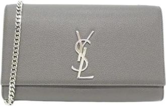 Saint Laurent Pre-owned Kate Medium Calf Shoulder Bag - Dames - Vintage Schoudertas - Grijs - ONE Size - Leer - Vintage