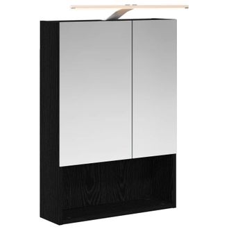 vidaXL Armario Con Espejo De Ba&ntilde;o Roble Negro 50 X 14,5 X 70 Cm Vidaxl