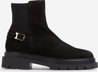 Santoni Suede Buckle Boots