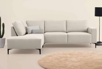 HOME AFFAIRE Ecksofa »Tournon, L-Form, Breite 256 cm, Webstoff, Chenille« Designsofa im nordischen Stil, Wellenunterfederung, Metallfüsse