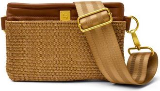 Think Royln Raffia Convertible Belt Bag in Sand Dune Raffia And Mocha at Nordstrom