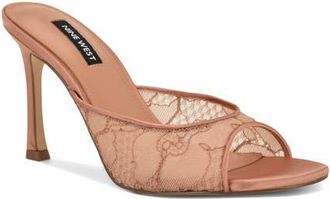 Nine West Kiscop Lace Slide Sandal in Light Natural at Nordstrom, Size 7.5