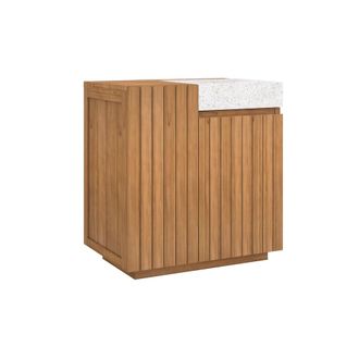 Rendez-Vous D&eacute;co Mueble de ba&ntilde;o de madera con lavabo integrado de 80 cm